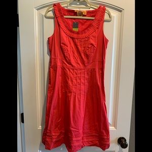 Tory Burch watermelon color ruffled dress! Size 10, New with tags on it!